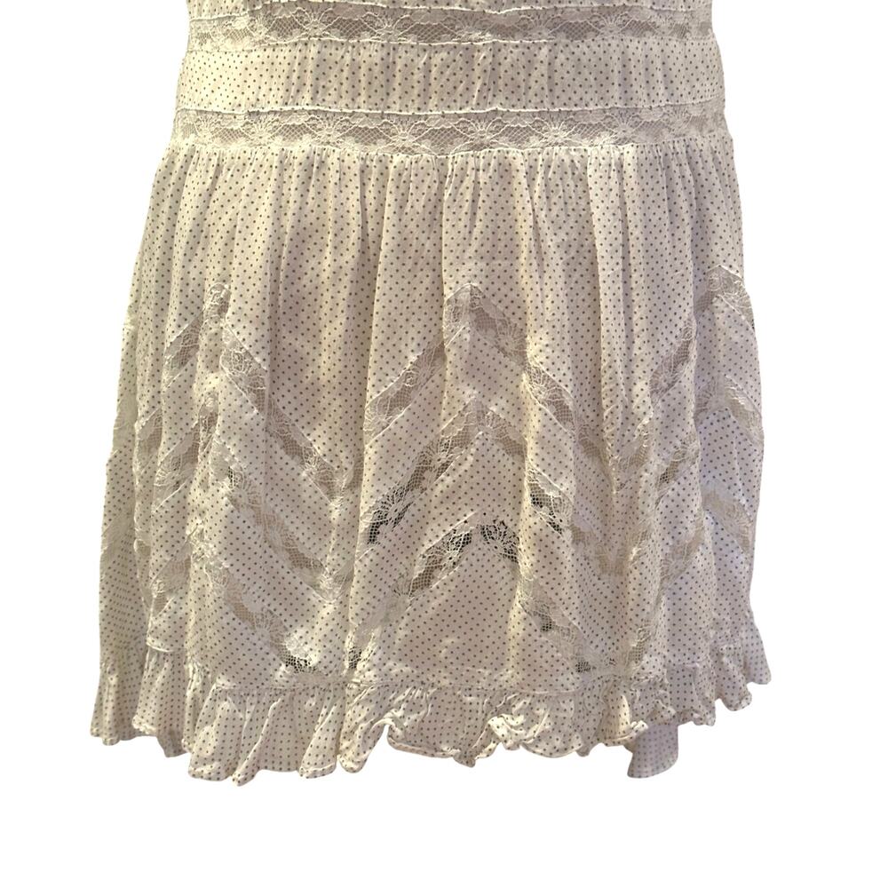 Free People Voile Lace Trapeze Slip Dress White Black Polka Dots XS Sleeveless - Picture 7 of 9